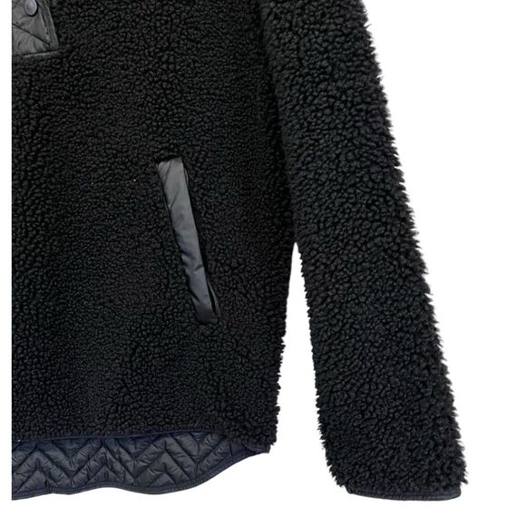 Athleta | Cozy Sherpa Snap Sweatshirt Women’s Black Fleece Pullover Size XS - Picture 5 of 9